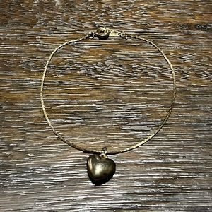 7” Fashion Bracelet Or Anklet With Heart Pendant